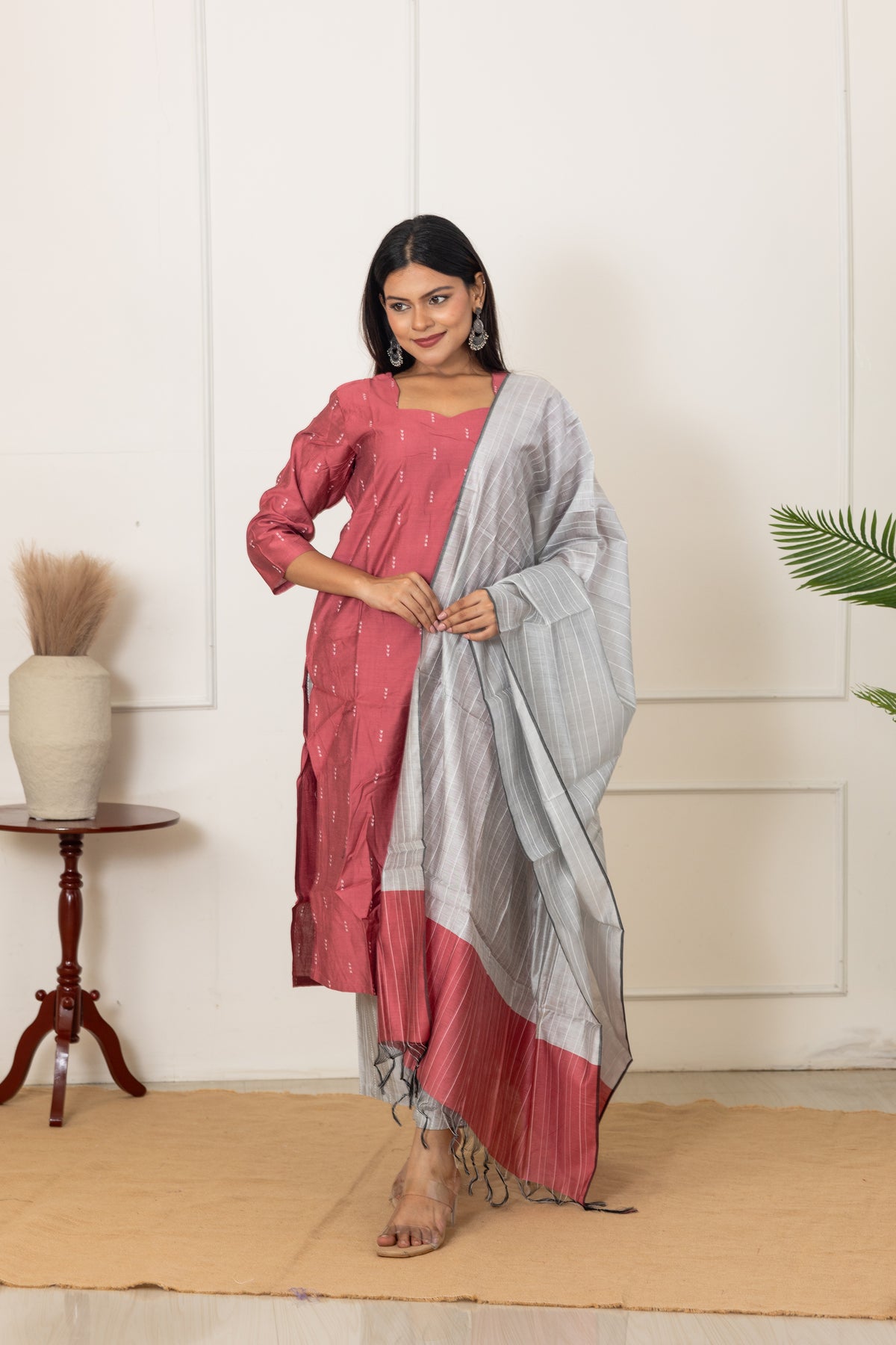 Alka salwar set in rose shade