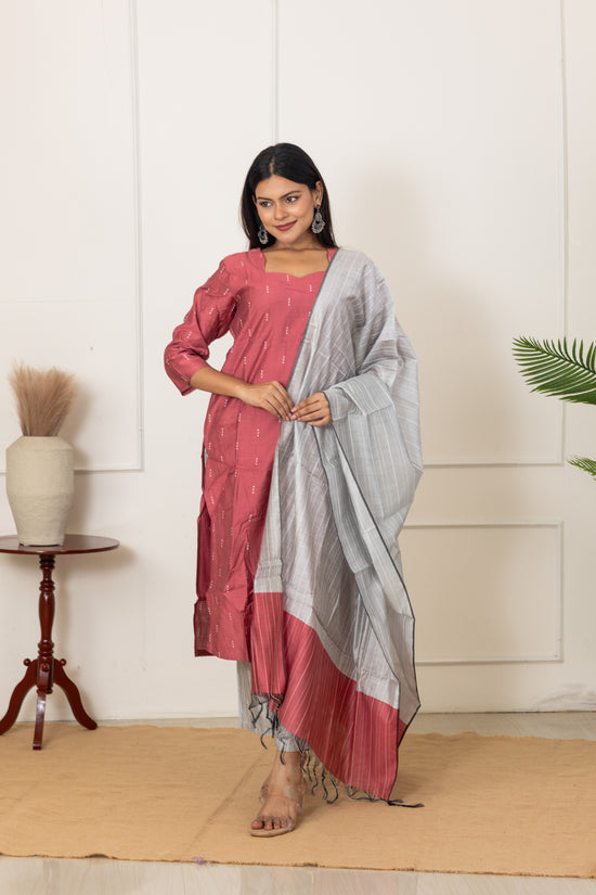 Alka salwar set in rose shade