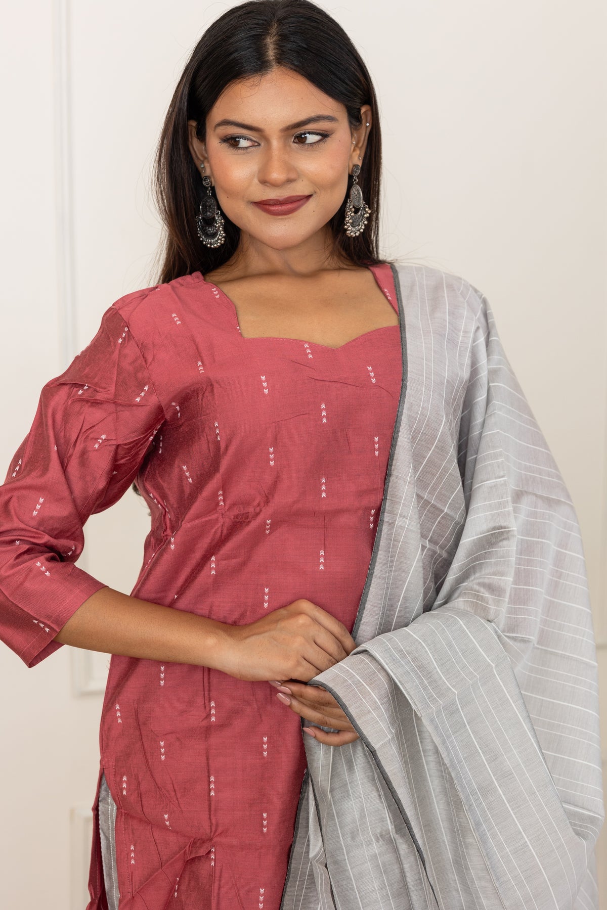 Alka salwar set in rose shade