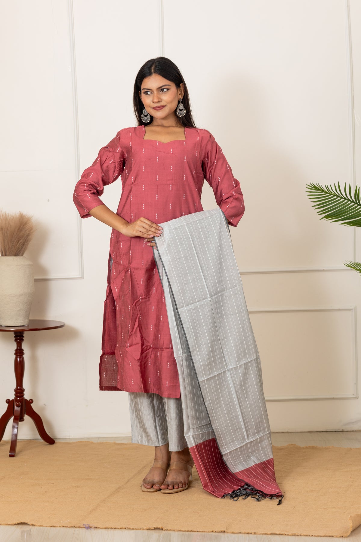 Alka salwar set in rose shade