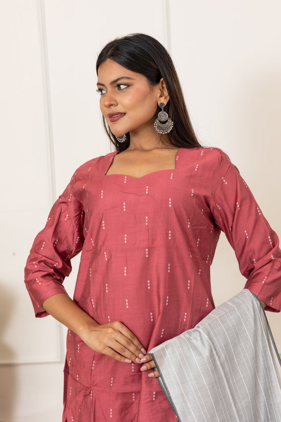 Alka salwar set in rose shade