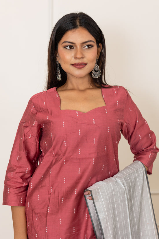 Alka salwar set in rose shade