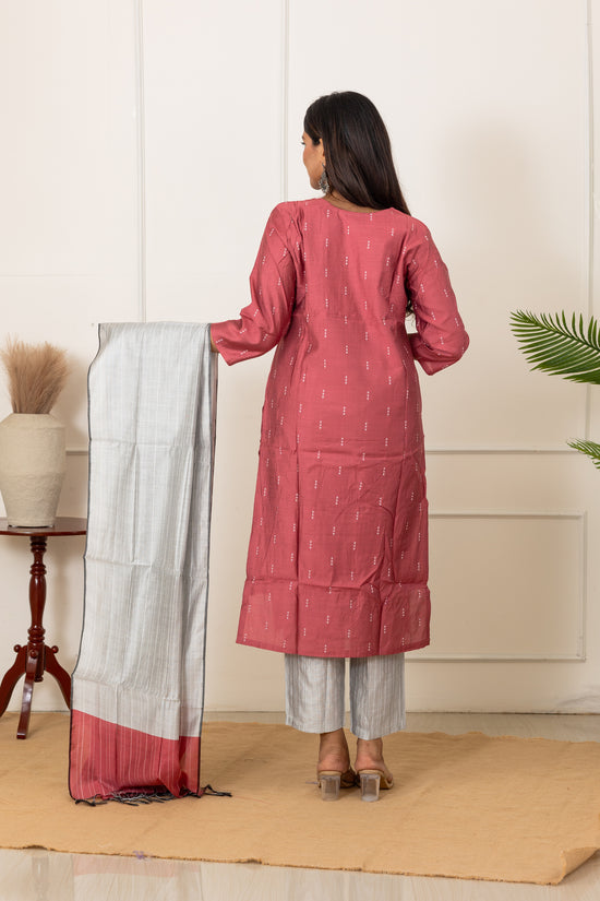 Alka salwar set in rose shade
