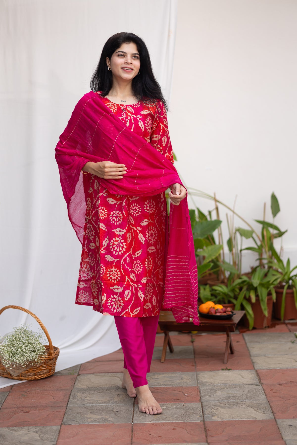 Amaira Salwar suit with shawl in red