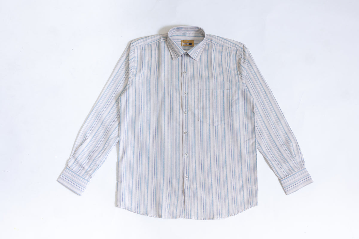 Men's full hand Striped shirt in halfwhite