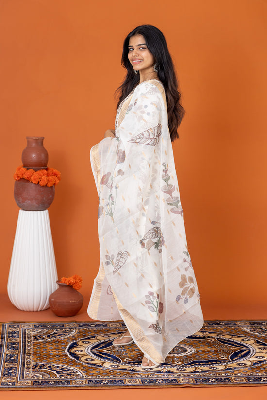 Hamsini floral salwar set in white