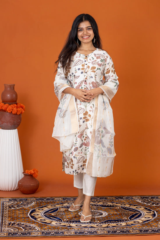 Hamsini floral salwar set in white