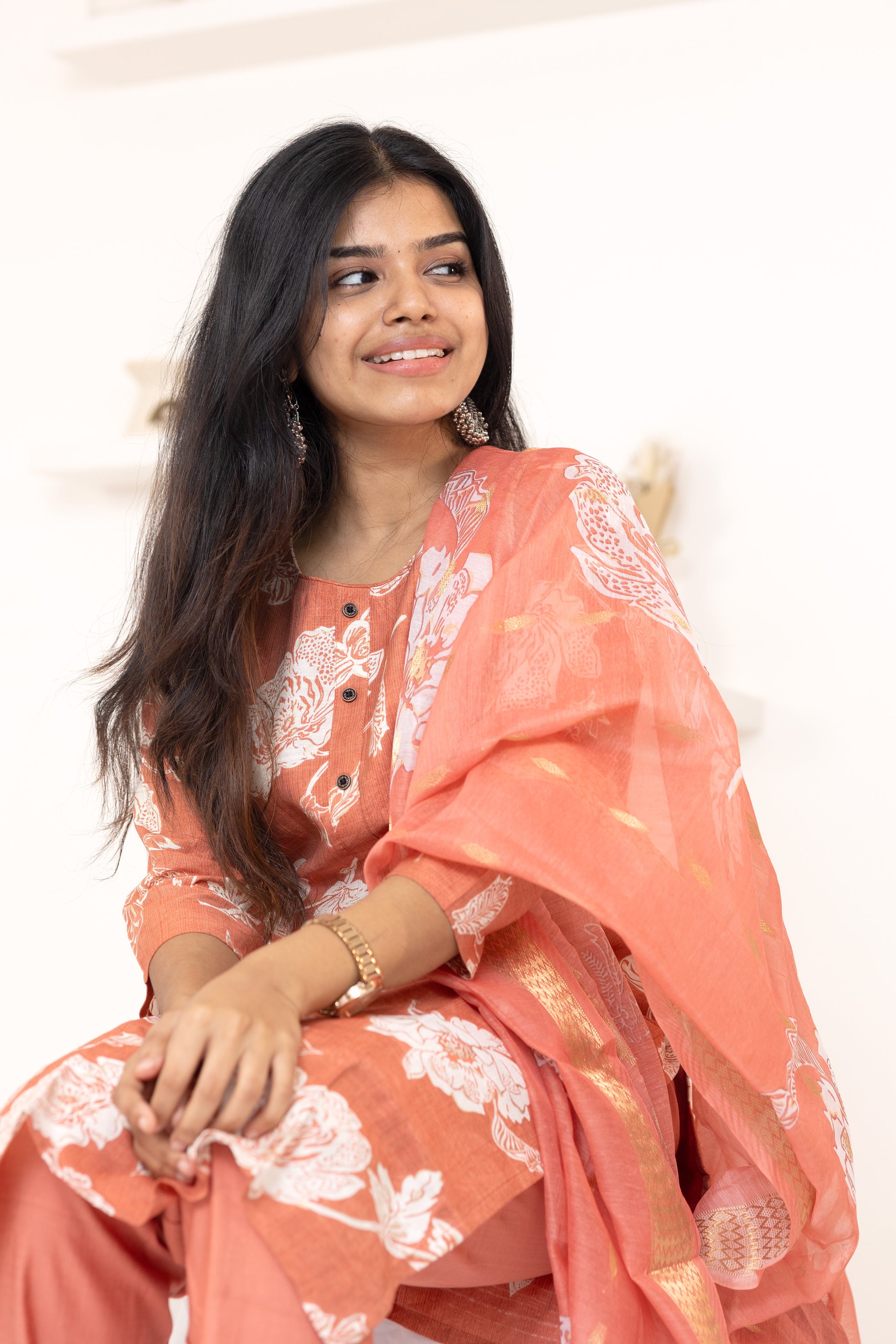 Shreya salwar set in pastel maroon in vertican fabric