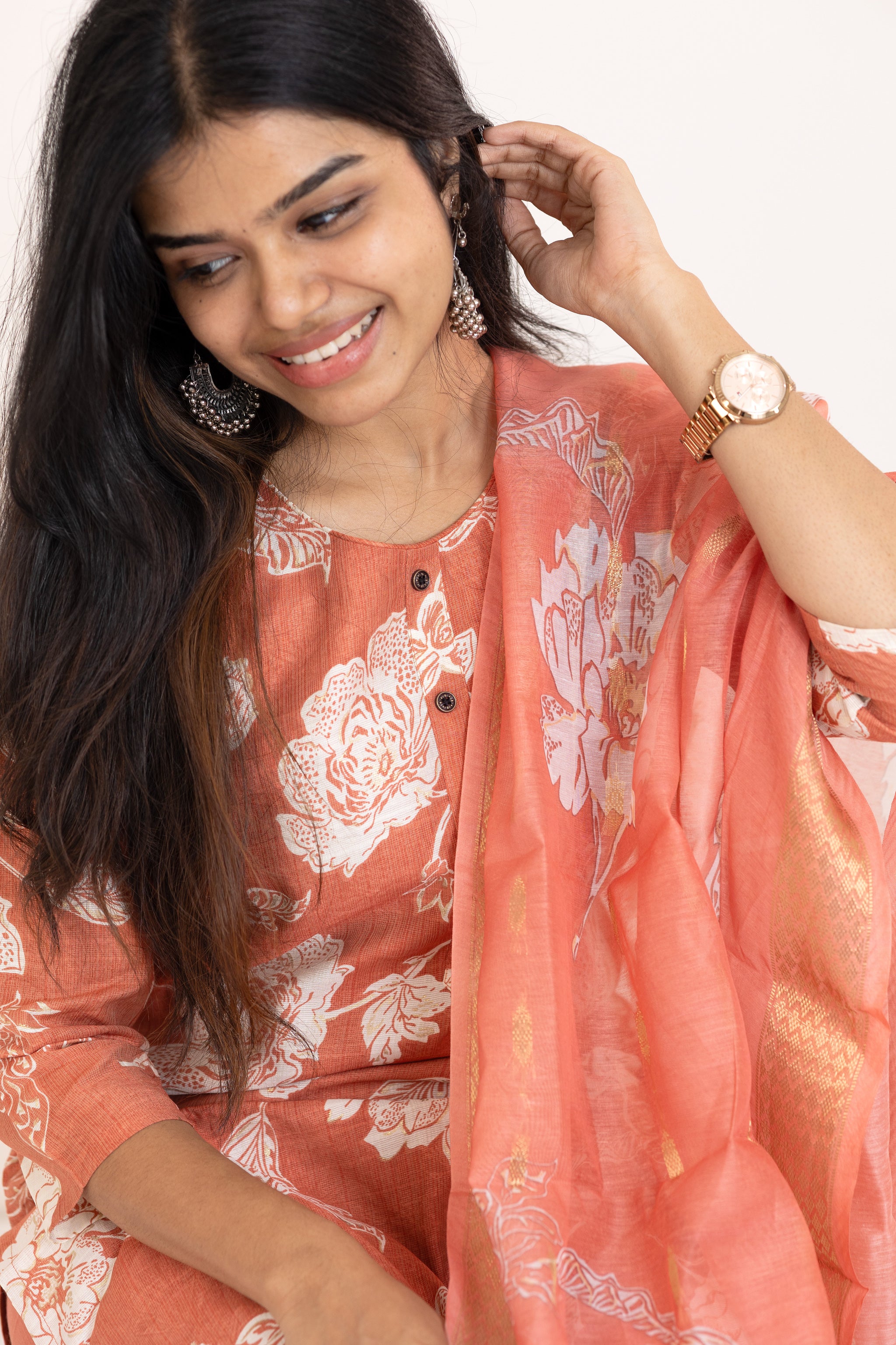 Shreya salwar set in pastel maroon in vertican fabric