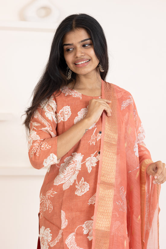 Shreya salwar set in pastel maroon in vertican fabric