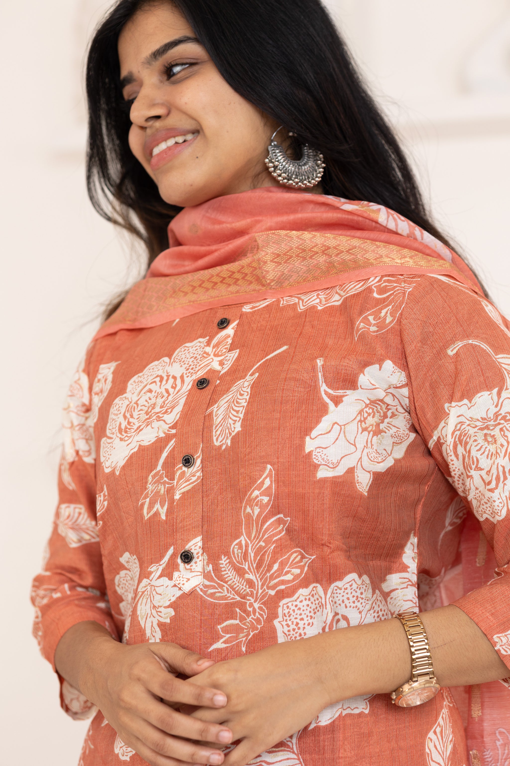 Shreya salwar set in pastel maroon in vertican fabric