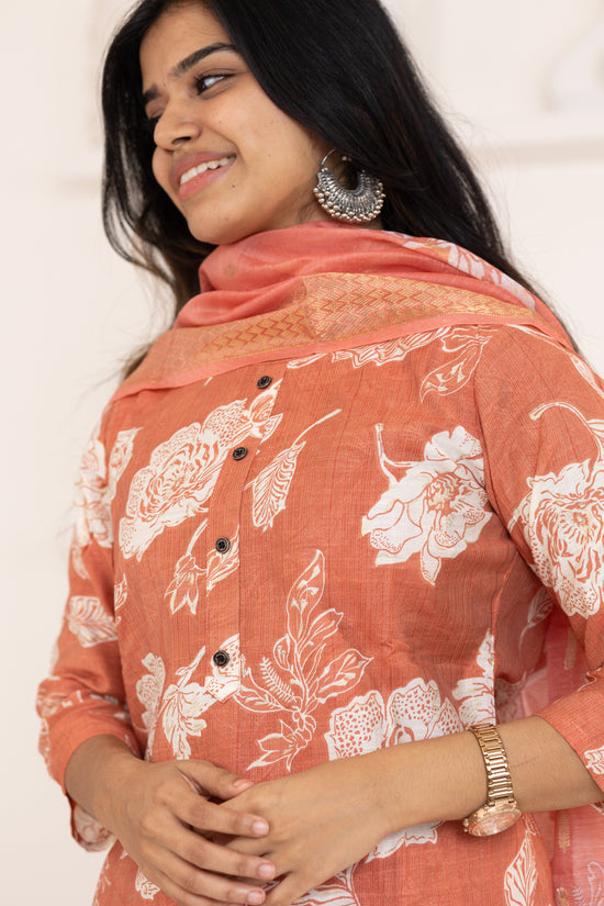 Shreya salwar set in pastel maroon in vertican fabric