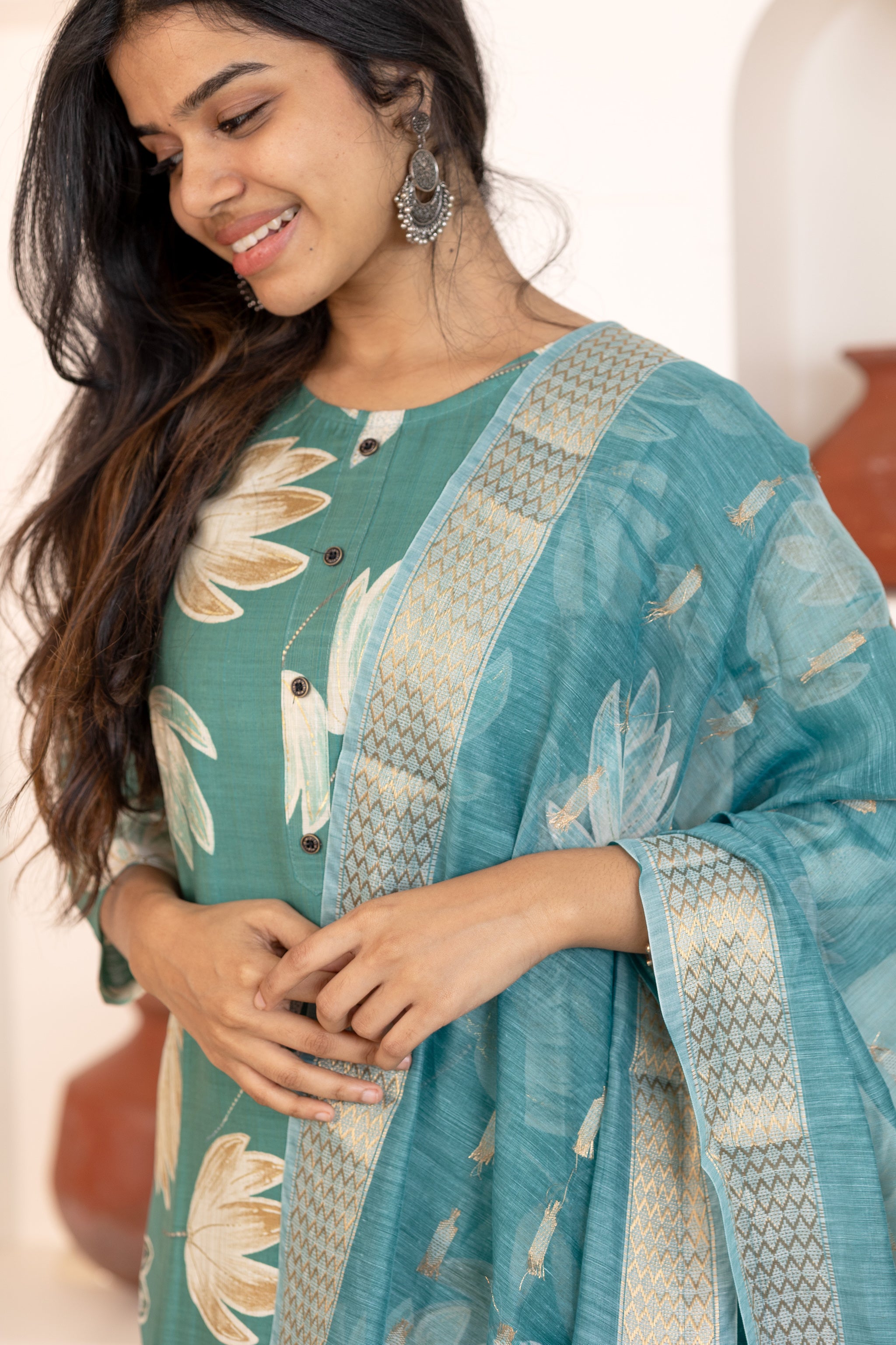 Akshara salwar set in green