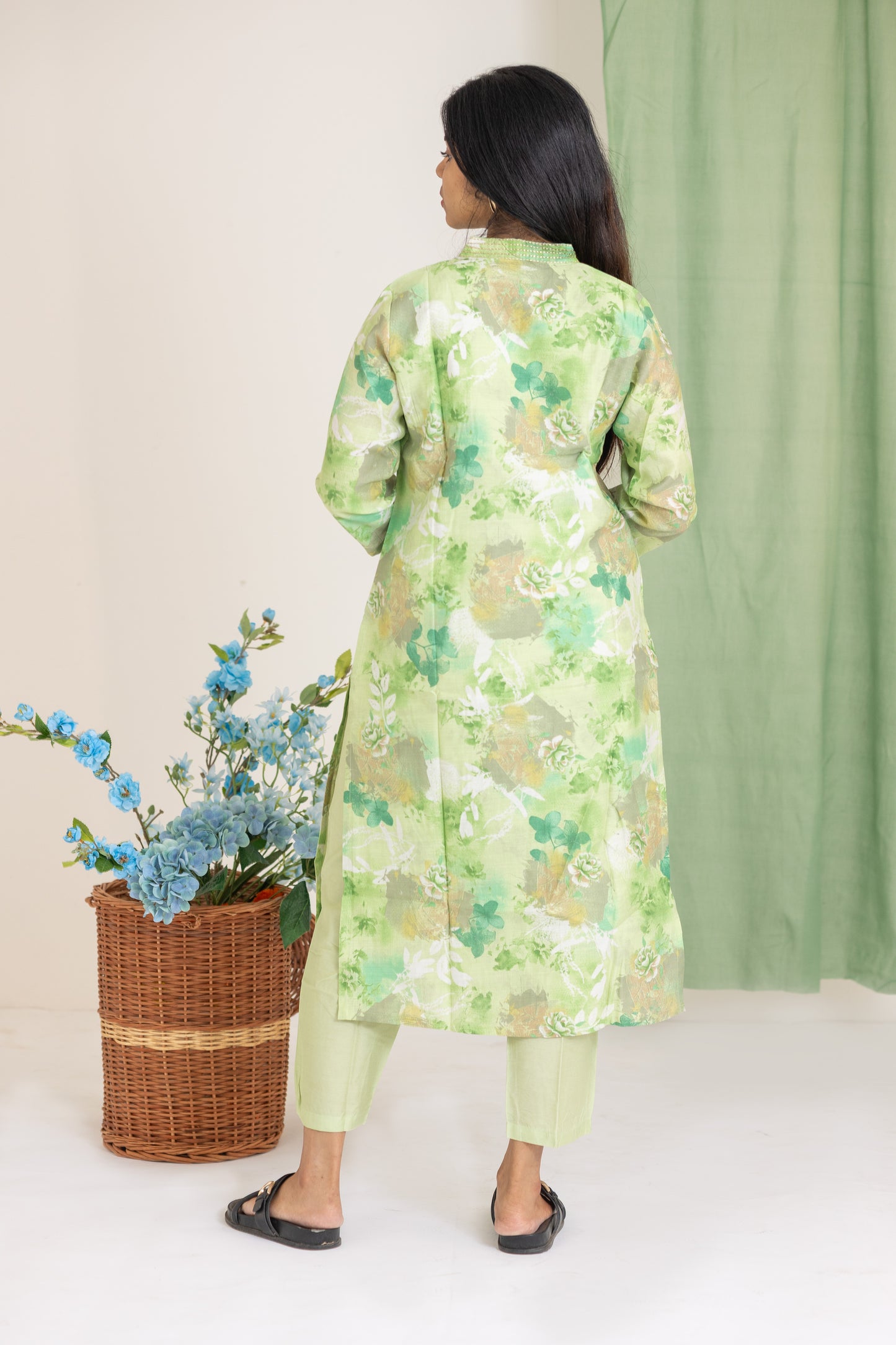 Ridhima kurti set in light green