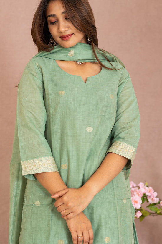 Anamika salwar set in Pistachio green
