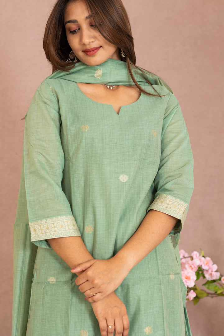 Anamika salwar set in Pistachio green
