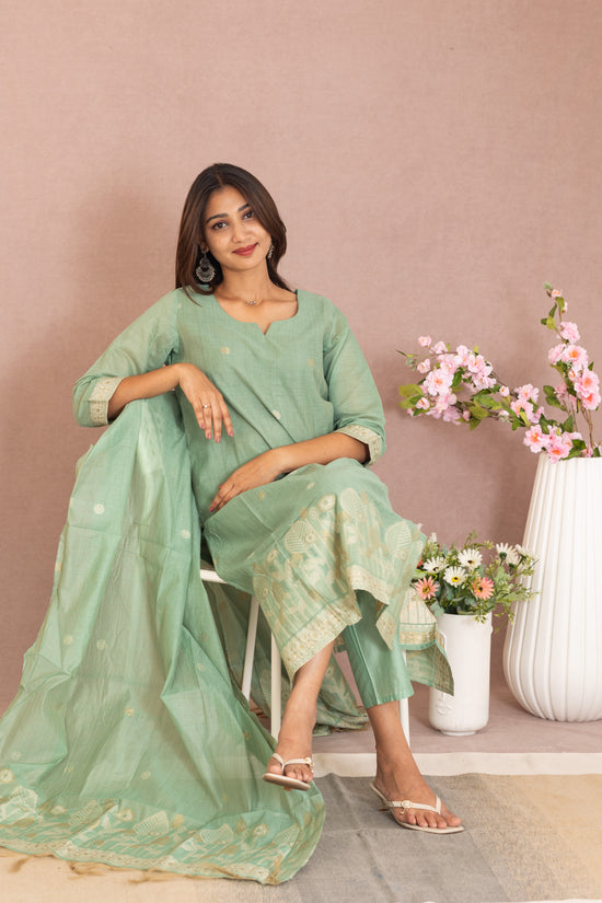 Anamika salwar set in Pistachio green