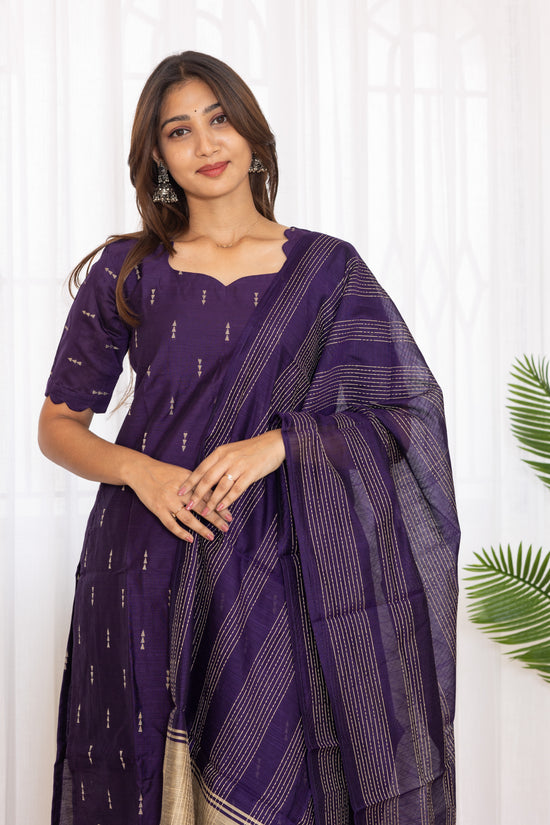 Pooja salwar set in Royal purple