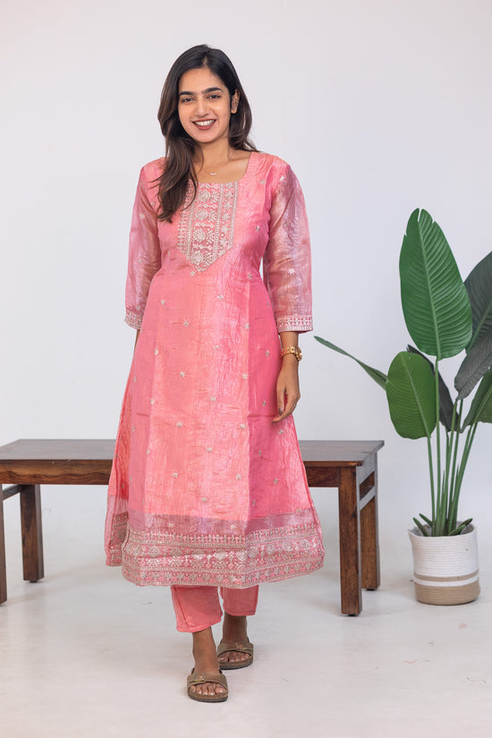 Zamira embroided kurti set in pink