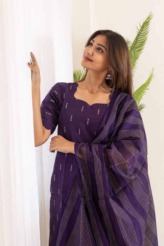 Pooja salwar set in Royal purple