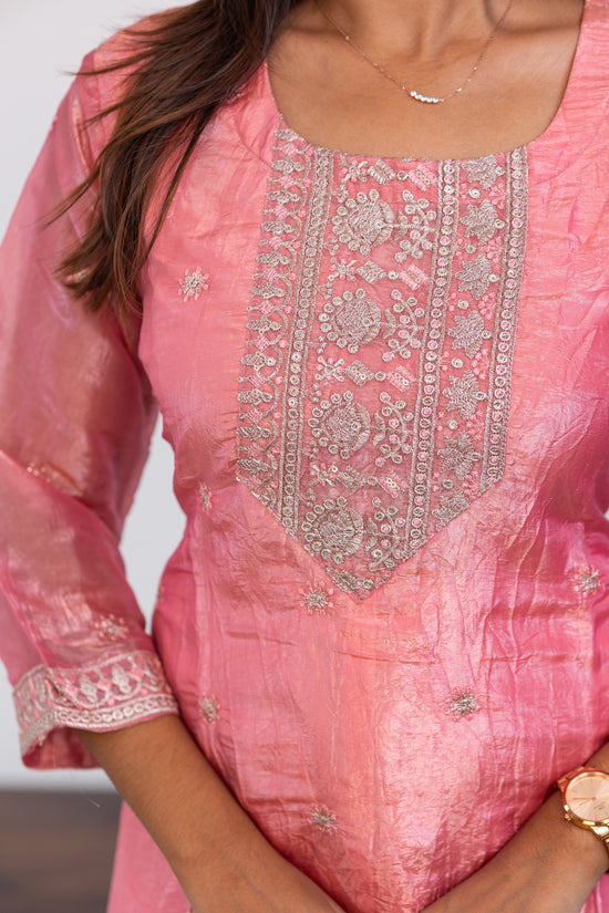 Zamira embroided kurti set in pink