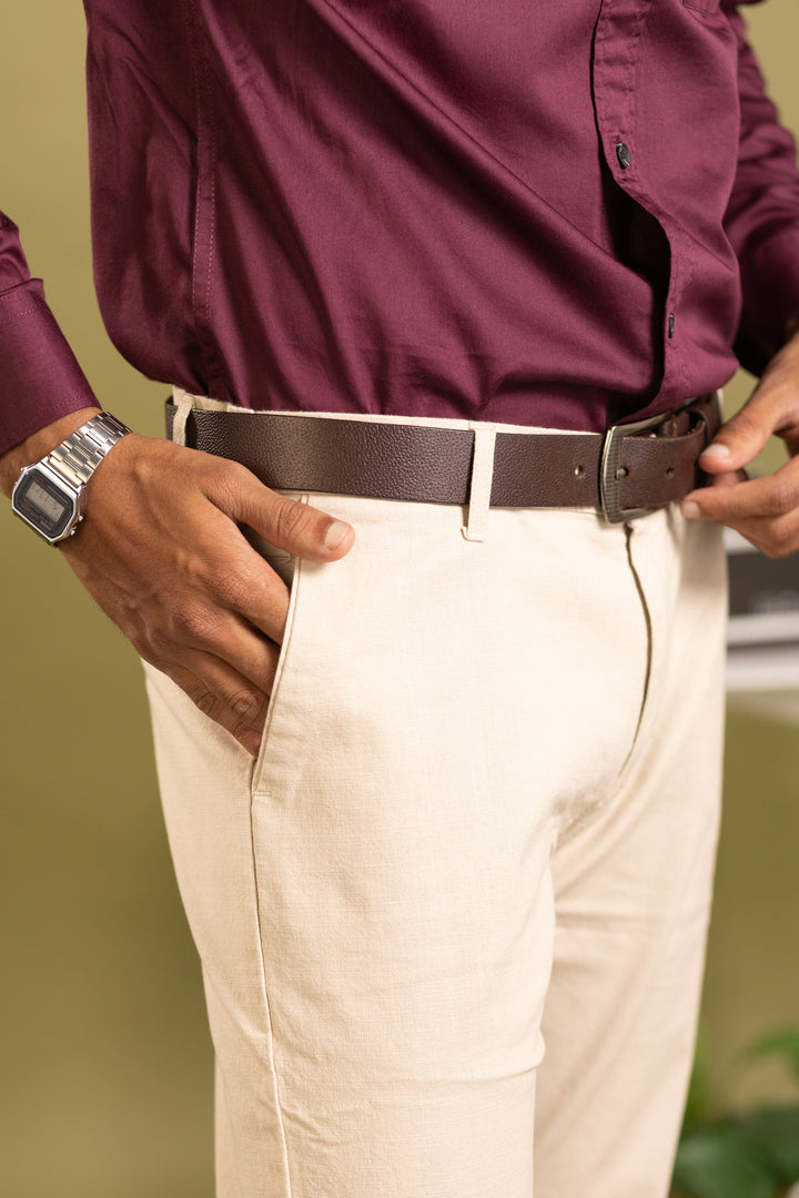 Men Cotton Pant in white