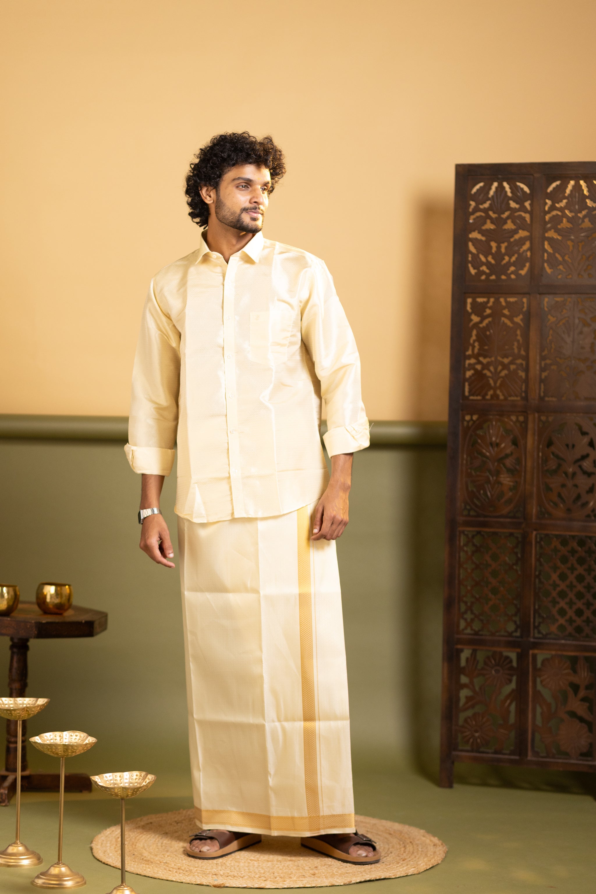 Shirt and dhoti set combo 1 - dhoti 2 mtr