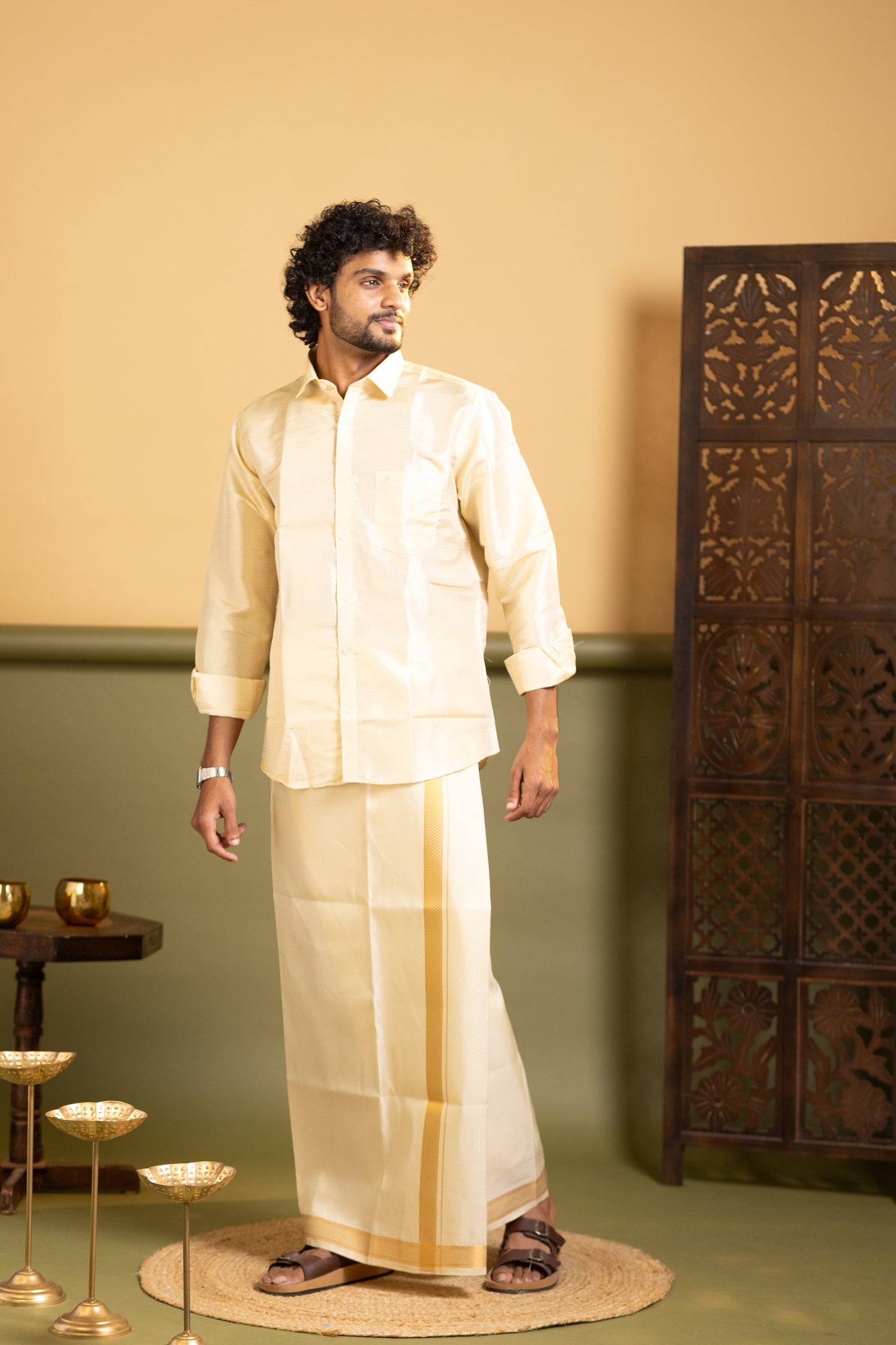 Shirt and dhoti set combo 1 - dhoti 2 mtr
