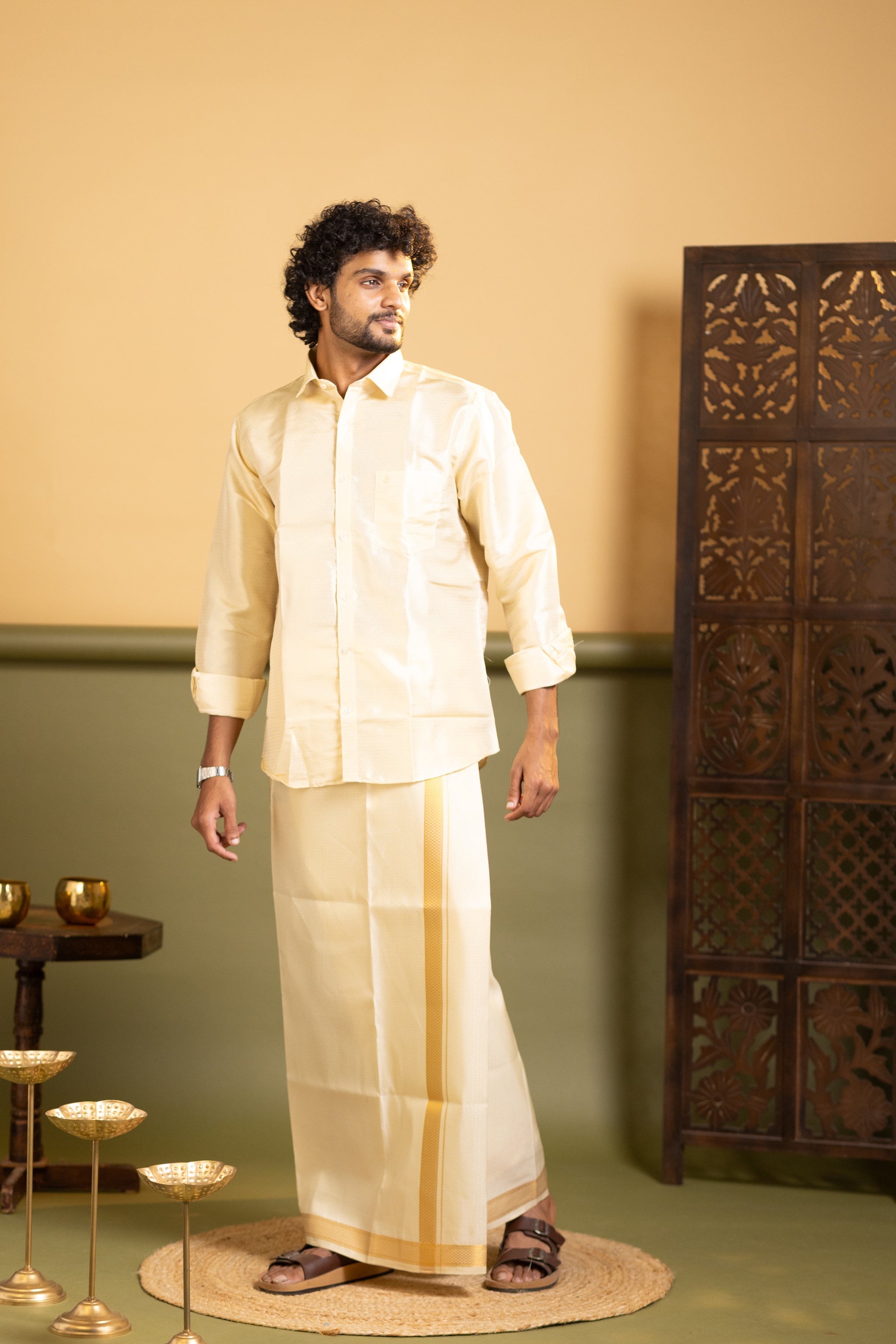 Shirt and dhoti set combo 1 - dhoti 2 mtr