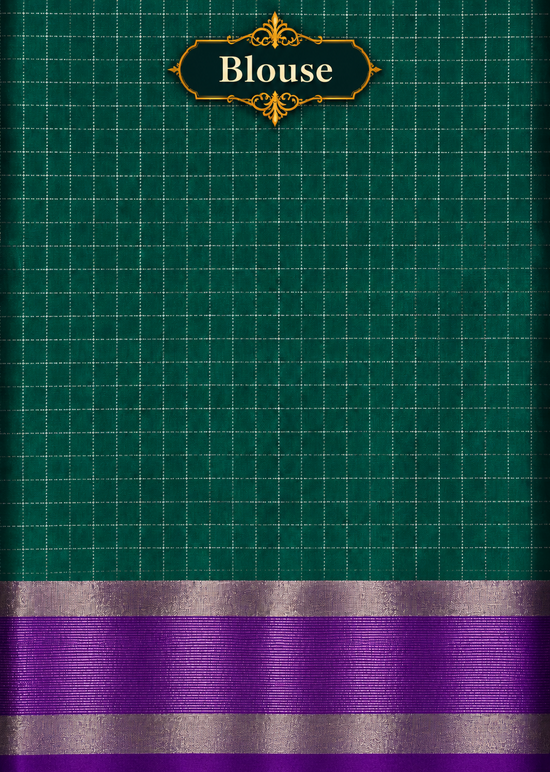 Emerald Green and Royal Purple Arani Silk Saree