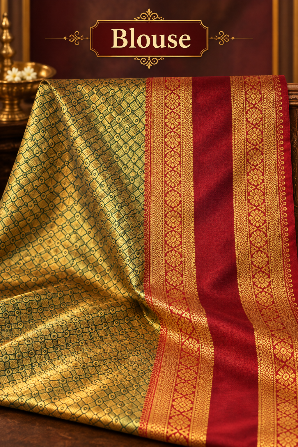 Plum and Antique Gold Arani Silk Saree