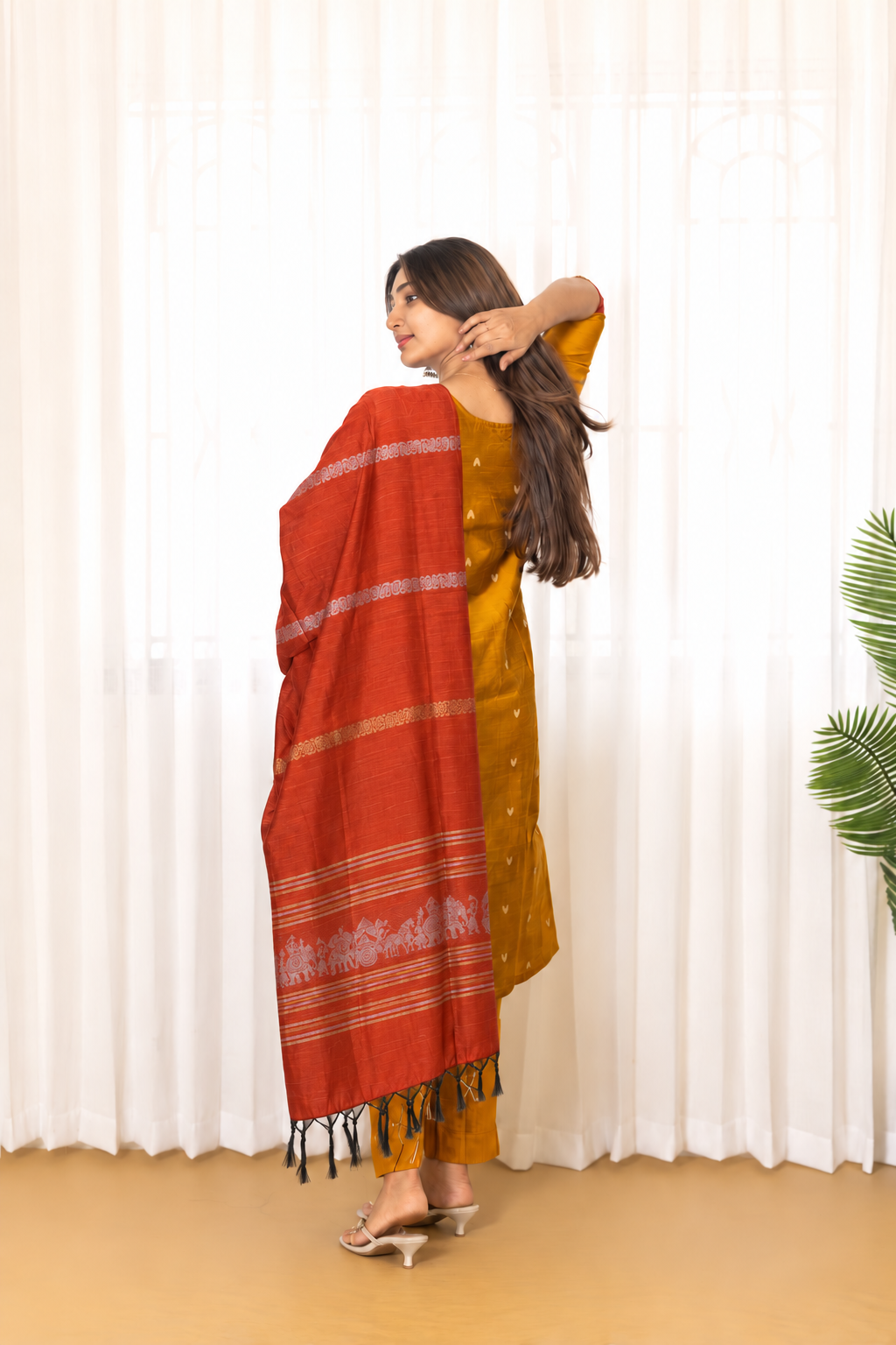 Disha salwar set in golden mustard