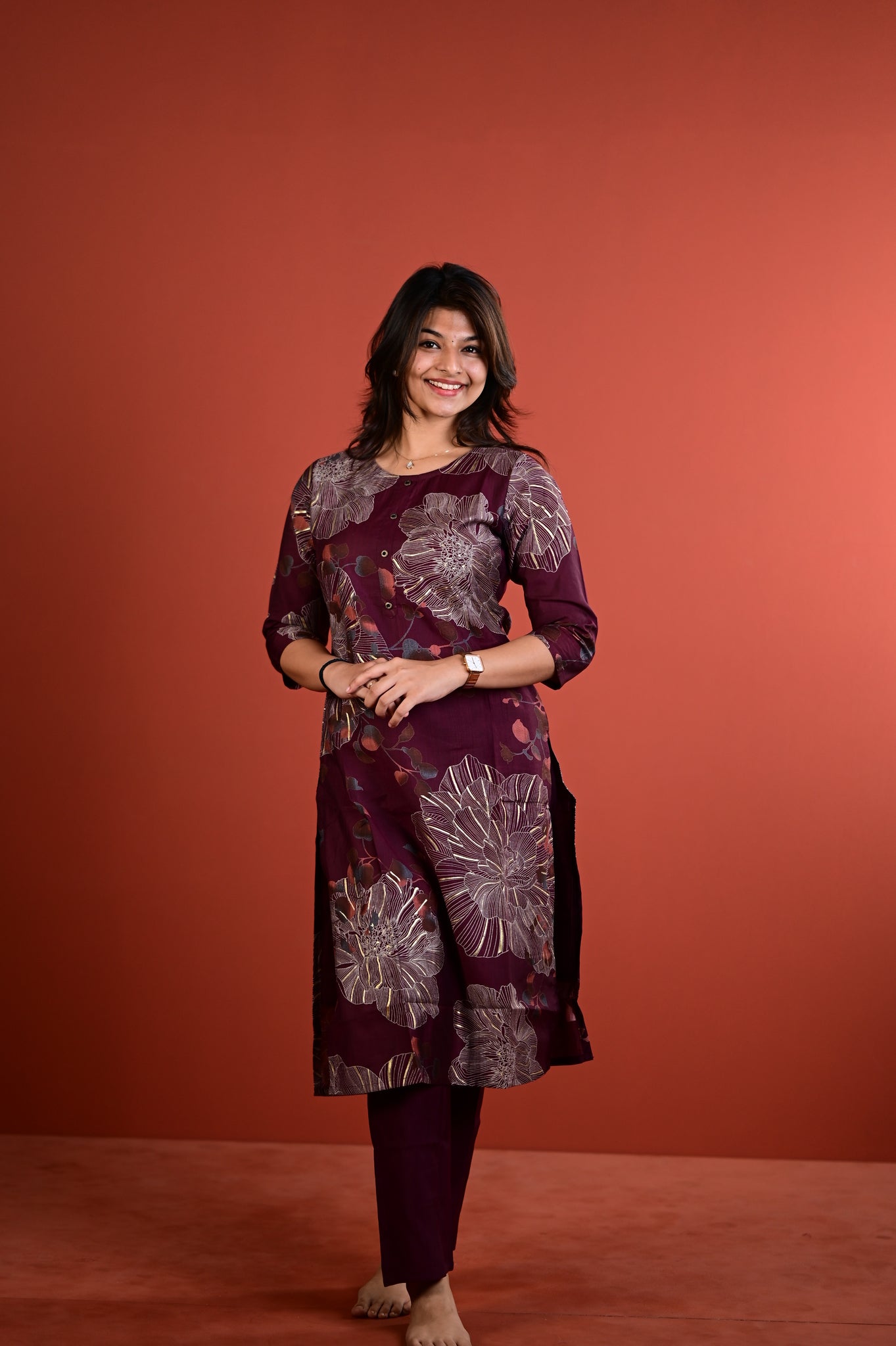 Shradha kurti set in blum in vertican fabric