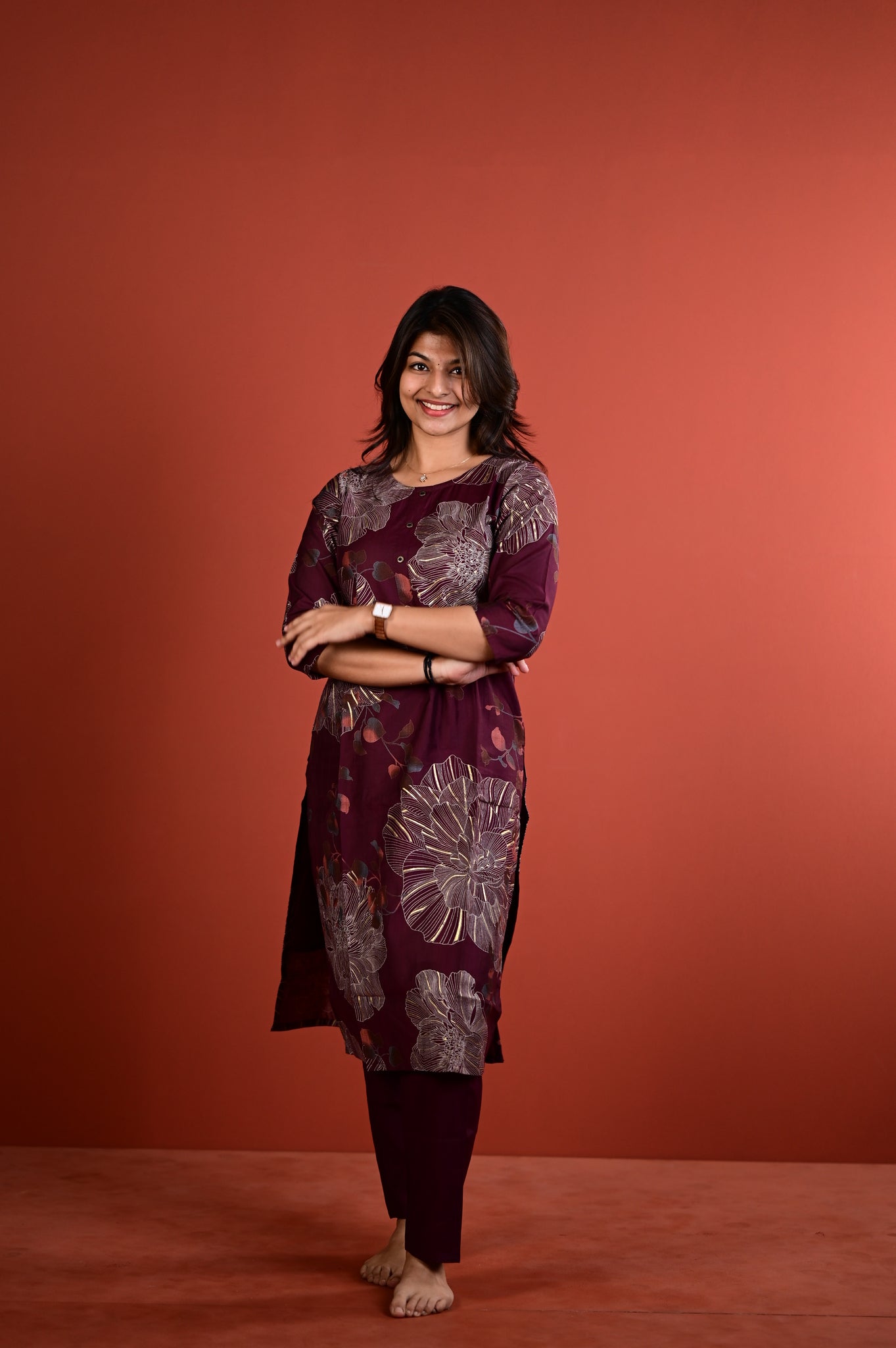 Shradha kurti set in blum in vertican fabric