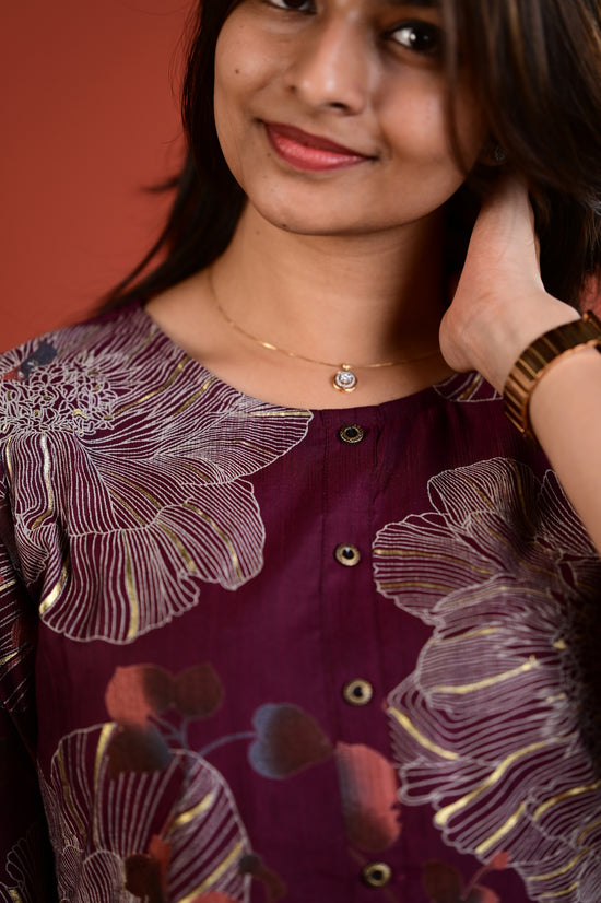 Shradha kurti set in blum in vertican fabric