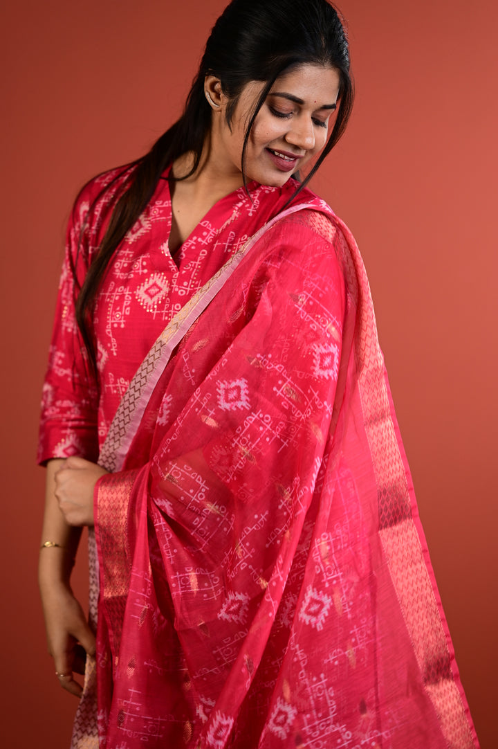 Dharshini salwar set in sage red