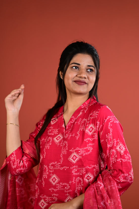 Dharshini salwar set in sage red