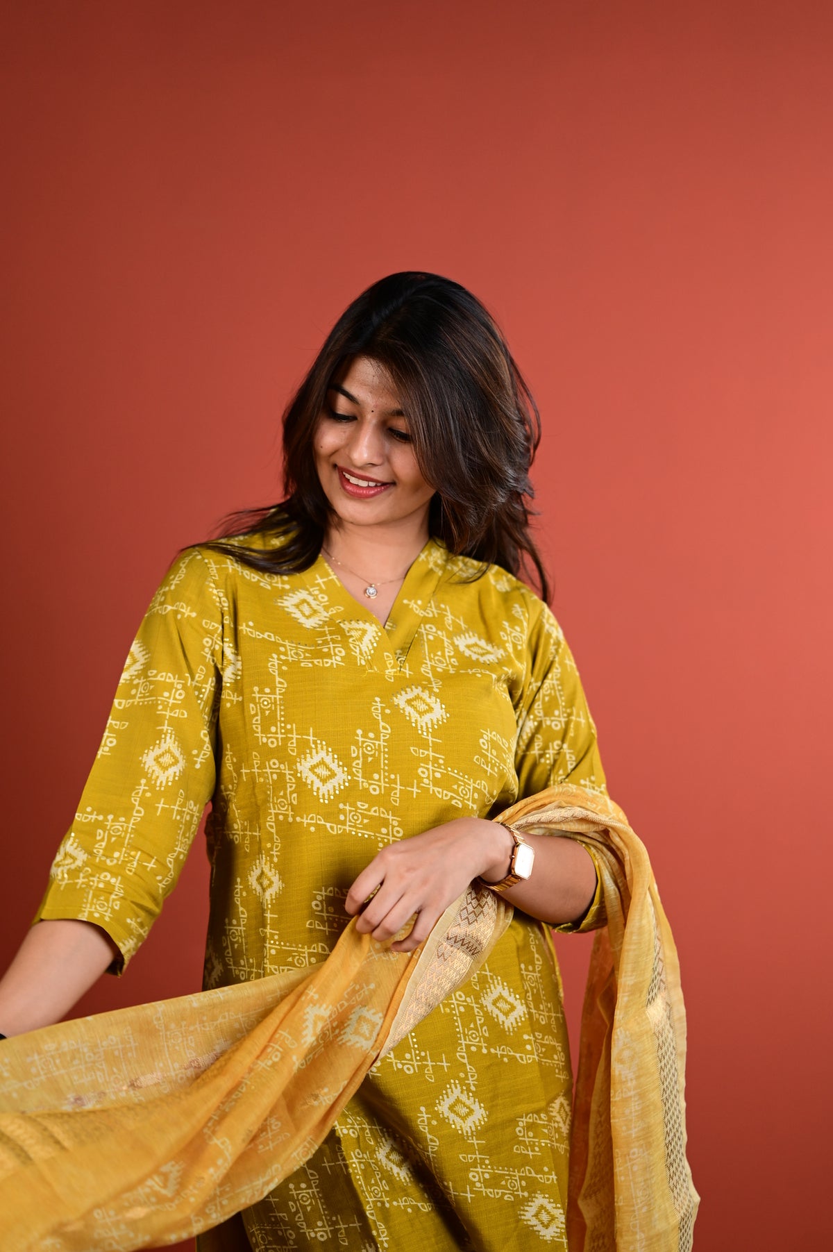 Dharshini salwar set in yellow