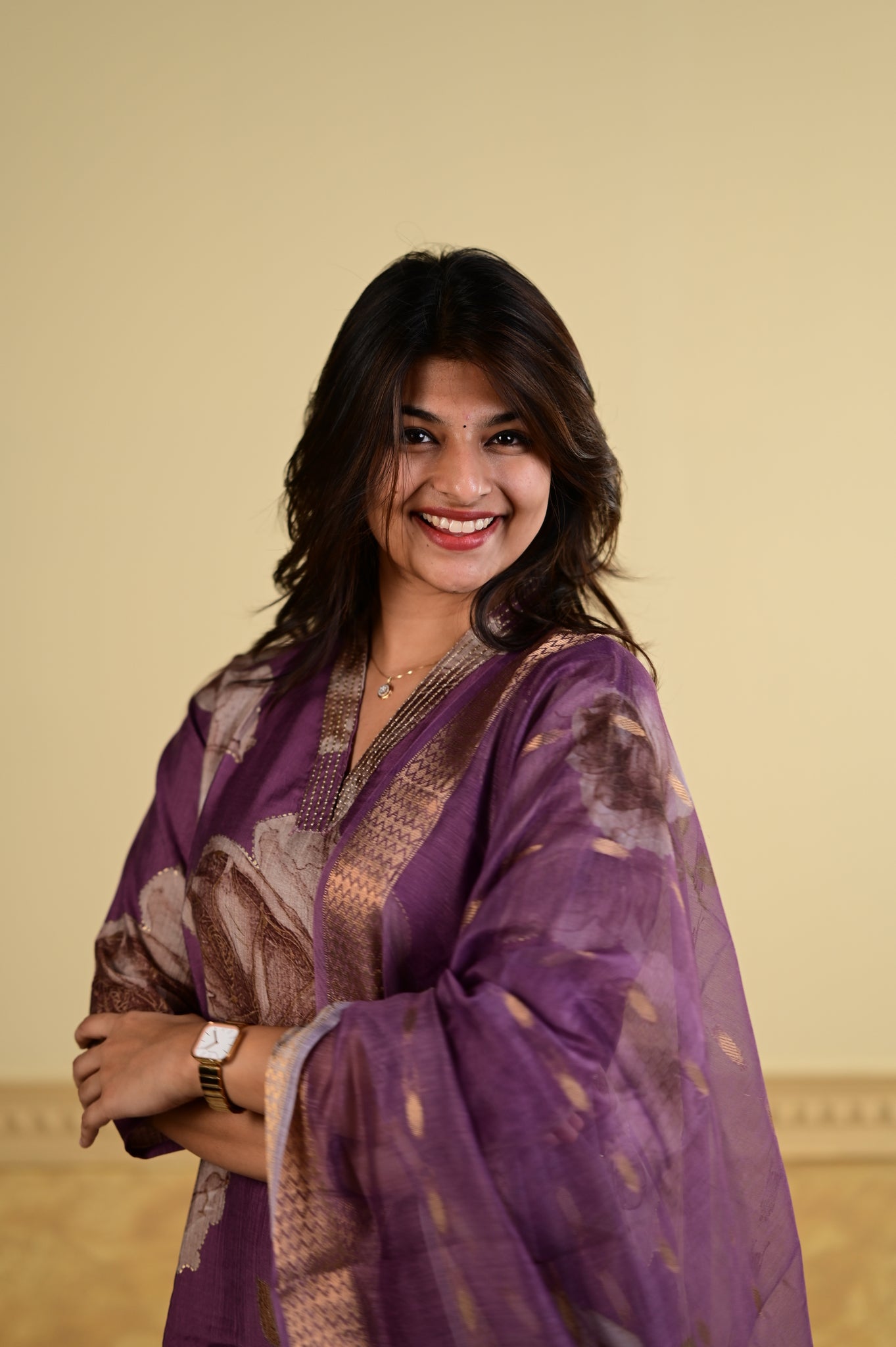 Aaradhana salwar set in maroon with vertican fabric