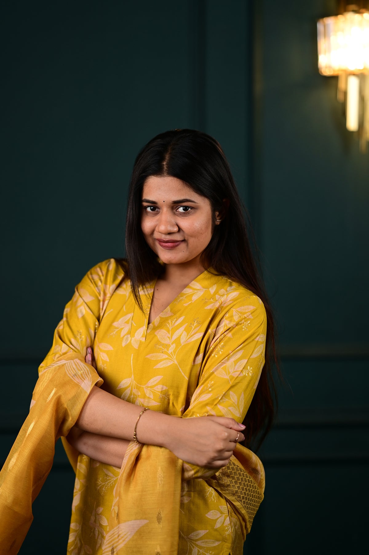 Hasini salwar set in yellow