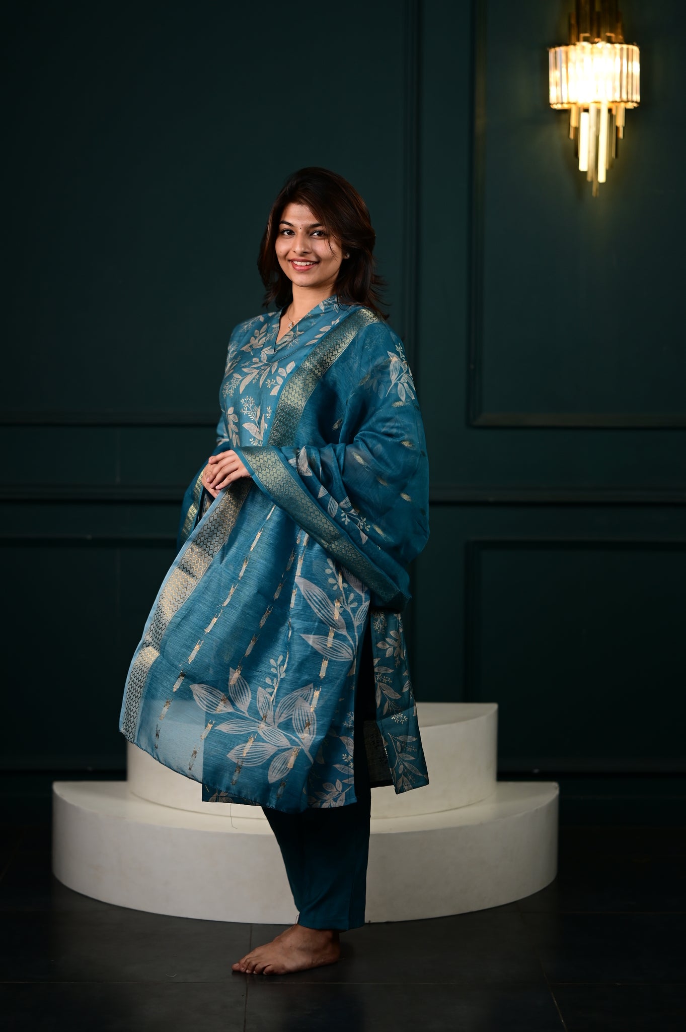 Hasini salwar set in blue