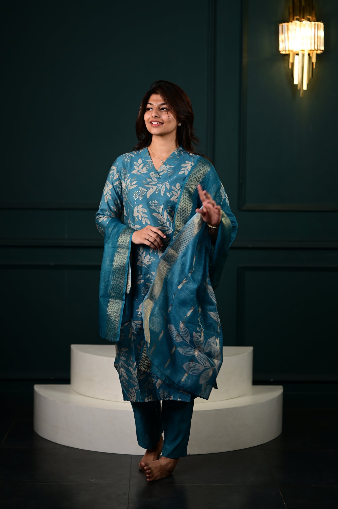 Hasini salwar set in blue