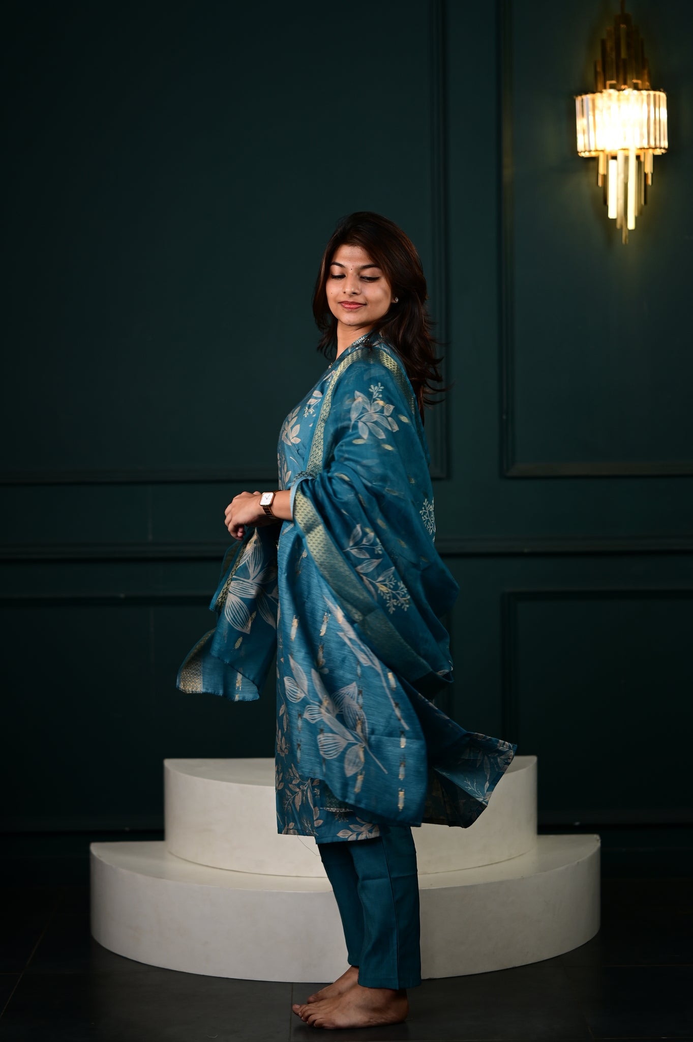 Hasini salwar set in blue