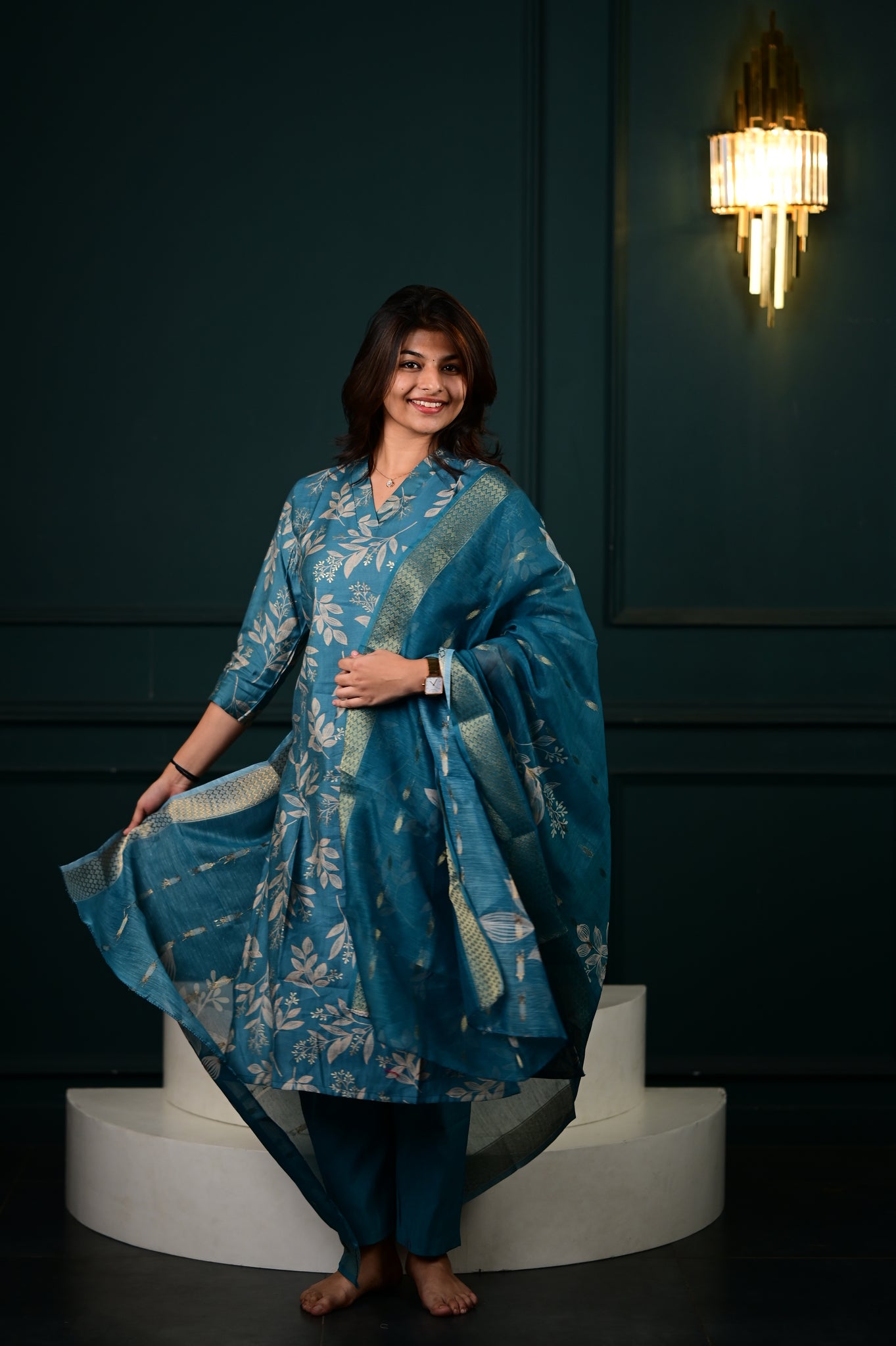 Hasini salwar set in blue