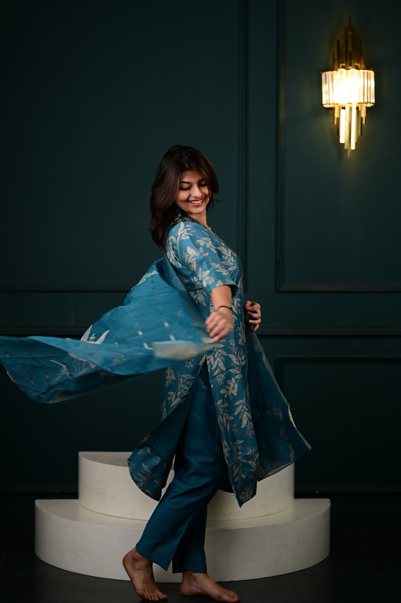 Hasini salwar set in blue