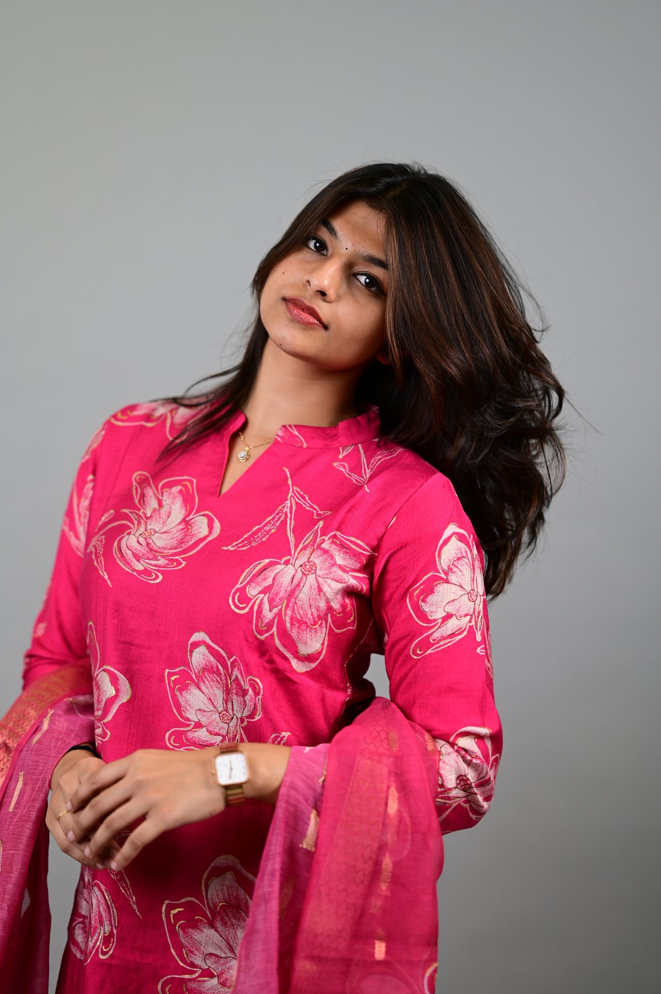Samyuktha printed salwar in pink