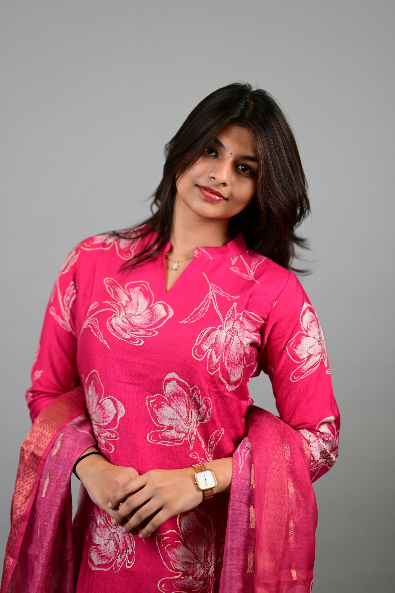 Samyuktha printed salwar in pink