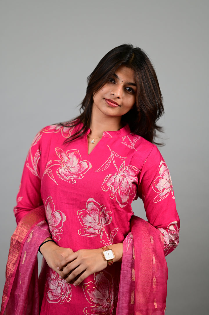 Samyuktha printed salwar in pink