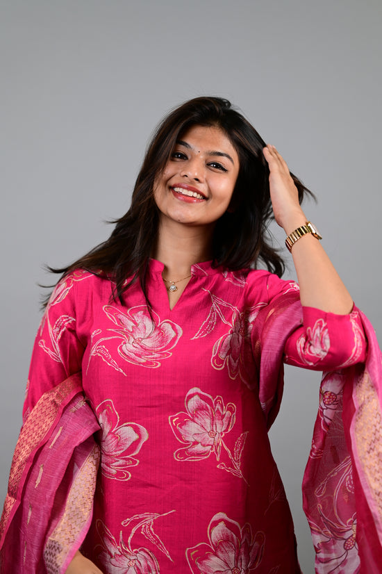 Samyuktha printed salwar in pink