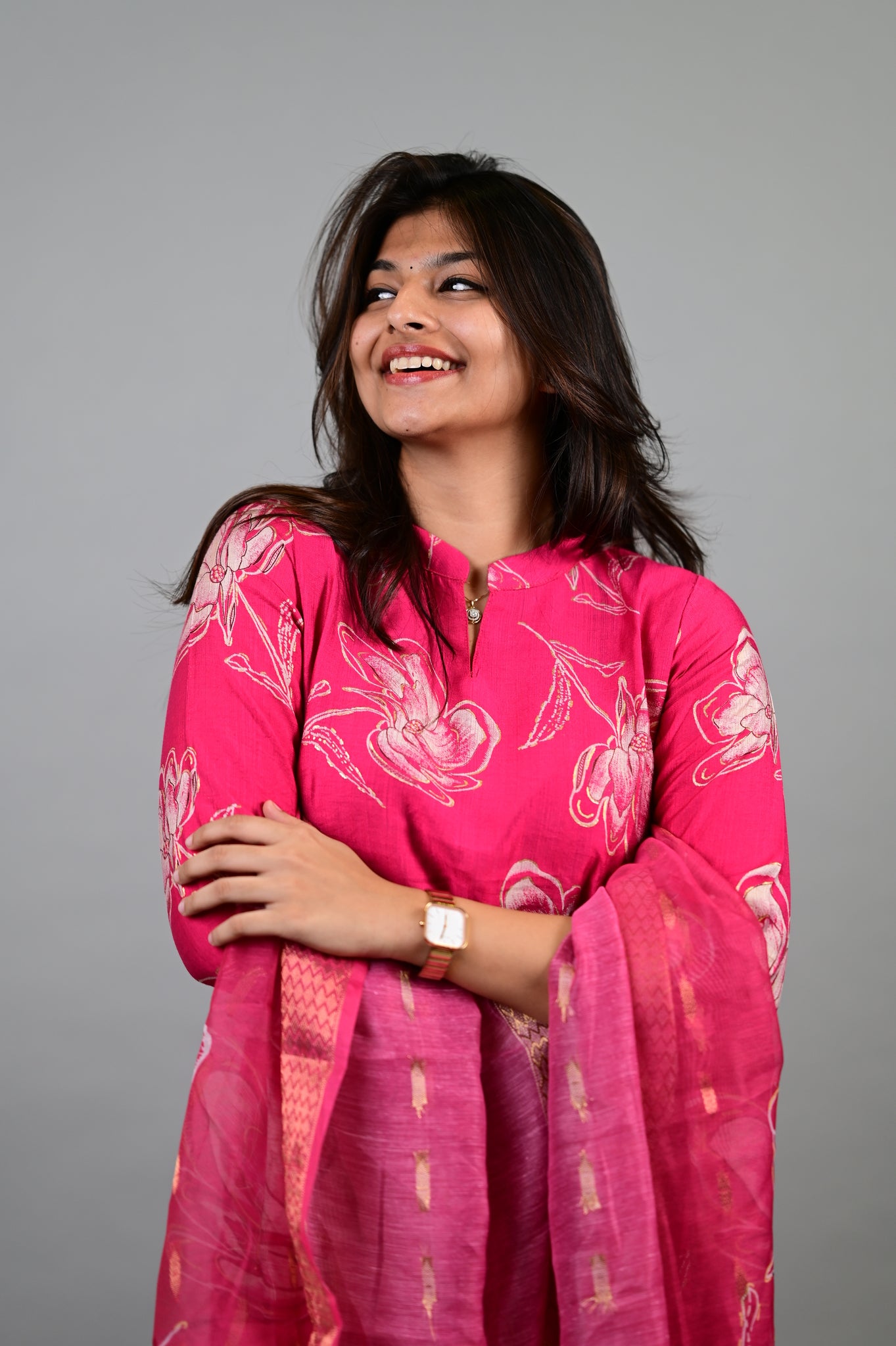 Samyuktha printed salwar in pink